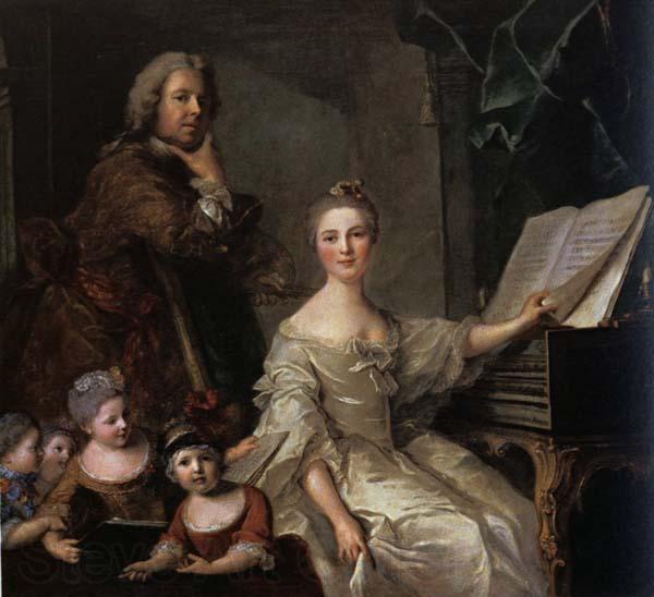 Jjean-Marc nattier The Artist and his Family Norge oil painting art